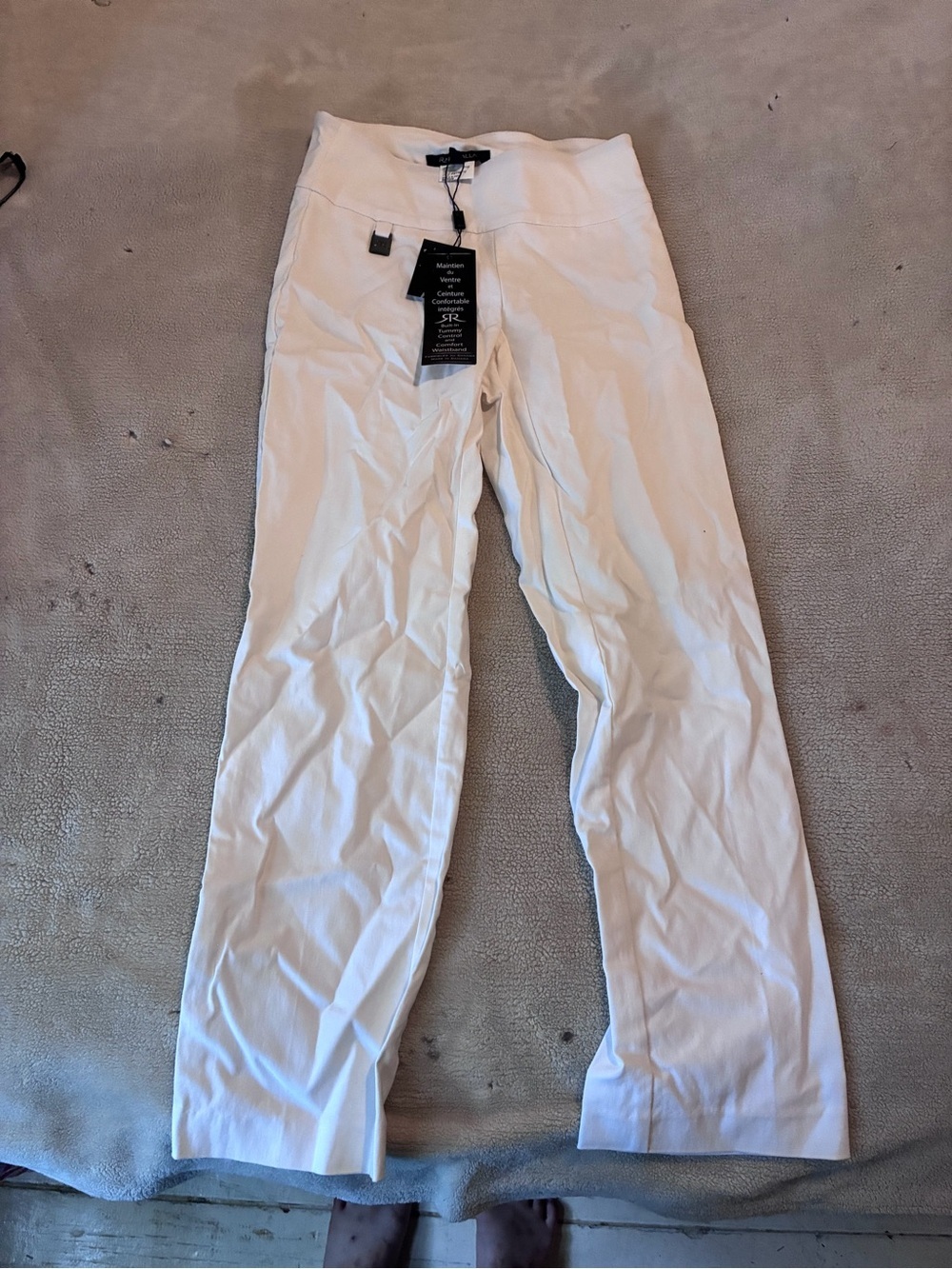 RAFFINALLA White Stretch Pull-On Pants